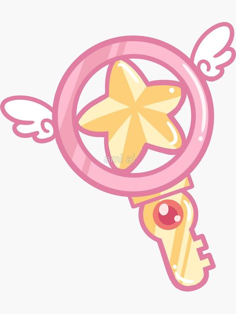 Sakura Cake, Sakura Tattoo, Sakura Card Captor, Feather Tattoo, Sakura Card, Keys Art, Card Captor, Chibi Drawings, Sticker Cute