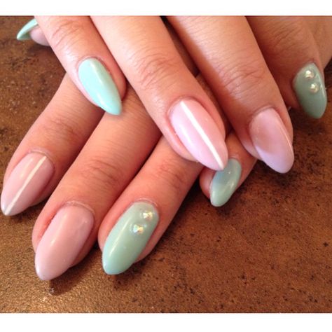 Pink and green with white strip and rhinestones @getgeli_nails gel nails Manicure Ideas, Nails Gel, Pink And Green, Gel Nails, Manicure, Nails, Green, Pink, White