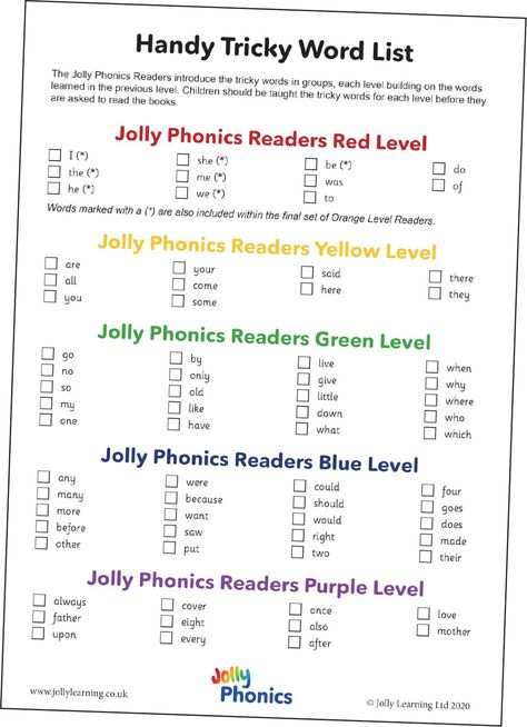 Jolly Phonics Tricky Words, Spelling Word Activities, Jolly Phonics Activities, Word Ideas, Phonics Readers, Reading Comprehension Kindergarten, Decodable Readers, Phonics Posters, Phonics Books