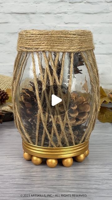 Fall Lantern Centerpieces, Autumn Lantern, Fall Lantern, Lamp Posts, Lantern Centerpieces, Diy Bottle Crafts, Lantern Lamp, Diy Crafts For Gifts, Bottle Crafts