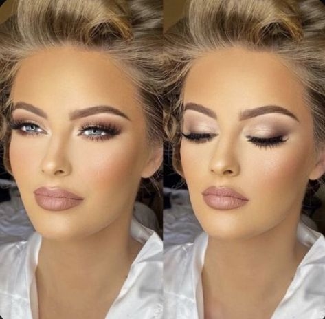 Formal Soft Glam Makeup, Fall Bride Makeup Hazel Eyes, Wedding Day Makeup Hazel Eyes, Mother Of The Groom Makeup Ideas, Full Glam Bridesmaid Makeup, Fall Bridesmaid Makeup Blue Eyes, Bride Makeup Blue Eyes Brunette, Champagne Makeup Look Brown Eyes, Bridal Makeup Blue Eyes Brown Hair