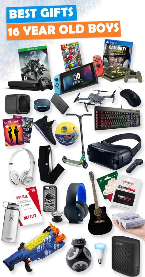 Tons of great gift ideas for 16 year old boys. Best Gifts For Boys 2022, Christnas Gifts Fpr Boys, Christmas Gifts For Teen Boys 2022, Teen Boy Christmas Gifts 2022, Feeling Grinchy, Birthday Gifts For Boys 8-10, Best Gifts For Boys, Birthday Presents For Men, Teen Gifts