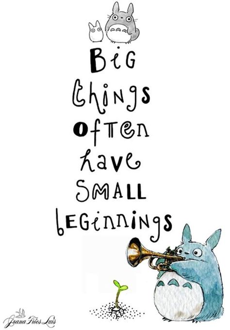 Totoro Drawing - Totoro Quote - Origional drawing - black and white ... totoro my neighbour ... Kule Ord, Sanna Ord, Small Business Quotes, Inspirerende Ord, Big Things, Business Quotes, Cute Quotes, Great Quotes, The Words