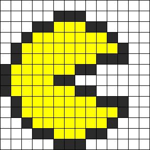 Kandi Patterns for Kandi Cuffs - Characters Pony Bead Patterns Pac Man Perler Beads, Pac Man Pixel, Checkered Painting, Minecraft Cards, Pixel Pacman, Minecraft Pattern, Kandi Cuffs, Easy Perler Bead Patterns, Graph Paper Drawings