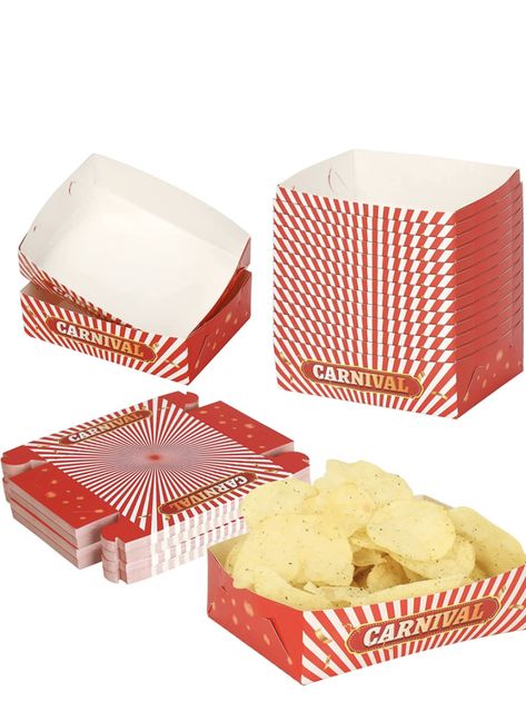 Food tray carnival Carnival Party Favors, Backyard Carnival, Carnival Party Decorations, Party Serving Trays, Paper Boats, Carnival Food, Paper Food, Christmas Carnival, Christmas Entertaining