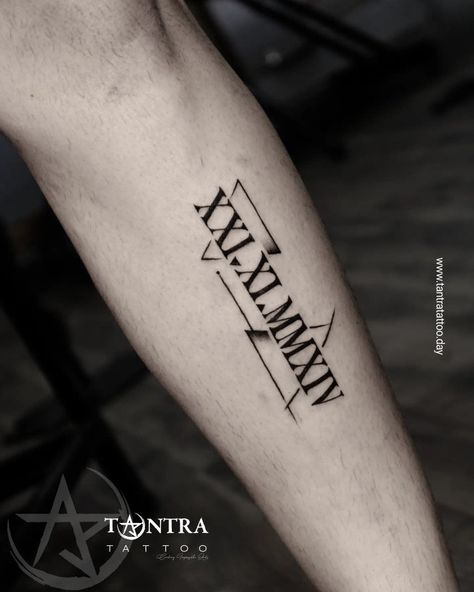 Roman Words, Word Tattoo Ideas, Roman Numeral Tattoo, Numeral Tattoo, Simple Arm Tattoos, Tree Tattoo Small, Roman Numeral Tattoos, Word Tattoo, Buddha Art Painting