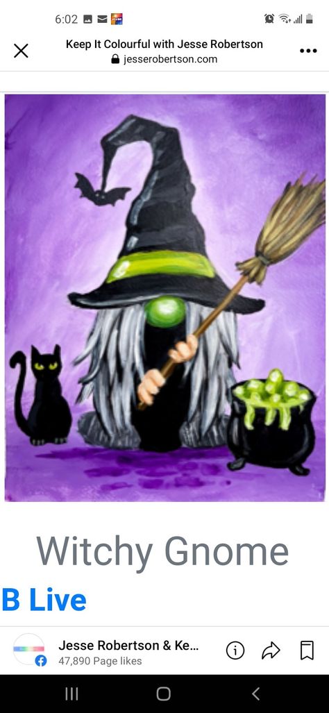 Gnome Canvas Painting Ideas, Gnome Painting Ideas On Canvas, Fall Gnomes Painting, Halloween Gnome Painting, Gnome Painting Ideas, Painting Gnomes, Gnome Paintings, Gnome Painting, Witch Gnome