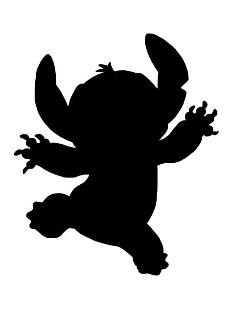 Stitch Silhouette Silhouette Art Disney, Disney Characters Silhouettes, Disney Clips, Disney Stencils, Silhouettes Disney, Stitch Silhouette, Disney Silhouette Art, Disney Font Free, Lilo En Stitch