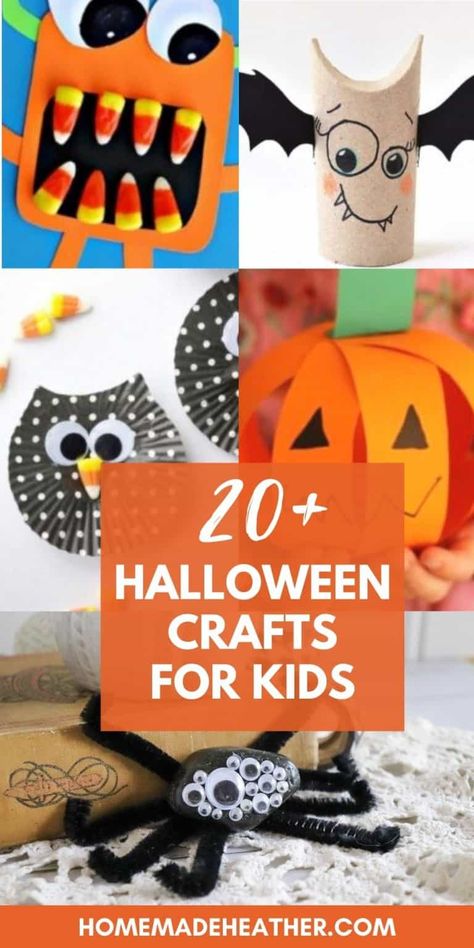 halloween crafts for kids Halloween Bats Crafts, Veselý Halloween, Halloween Activities Preschool, Halloween Pumpkin Crafts, Spooky Halloween Crafts, Halloween Crafts For Toddlers, Hallowen Ideas, Halloween Arts And Crafts, Fun Halloween Crafts