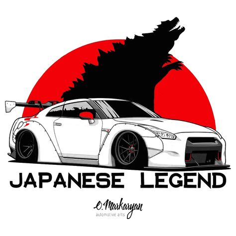 Cars Artwork, Gtr 35, Japanese Legends, Skyline Gtr R34, Automotive Illustration, Jdm Wallpaper, Automotive Artwork, Tshirt Printing Design, Car Artwork