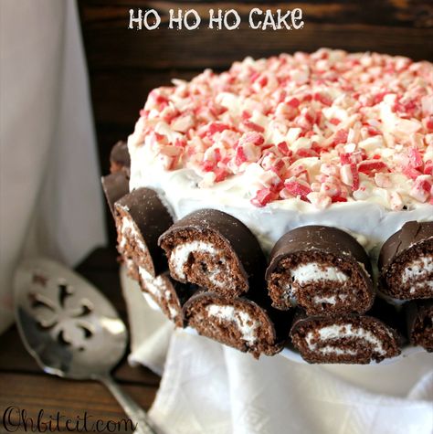 ~HO HO  HO Cake! Red Velvet Roll, Ho Ho Cake, Red Velvet Cake Roll, Holiday Treats Recipes, Pumpkin Roll Cake, Yule Log Cake, Best Christmas Desserts, Cake Roll Recipes, Log Cake