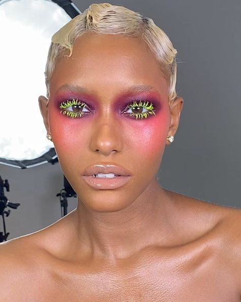 Colourful Editorial Makeup, Editorial Runway Makeup, Danessa Myricks Makeup Looks, Fashion Makeup Editorial, Danessa Myricks Makeup, Editorial Makeup Looks, Runway Makeup Looks, Danessa Myricks, Editorial Makeup Photography