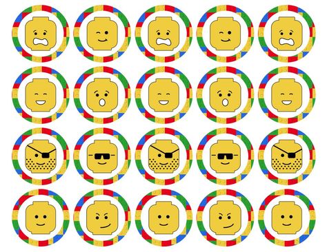 Best Lego Birthday Party Ideas {Free Printables} - Paper Trail Design Design Paper Ideas, Lego Party Banner, Lego Cupcake Toppers, Lego Party Printables, Lego Banner, Lego Birthday Party Ideas, Lego Party Decorations, Lego Faces, Lego Cupcakes