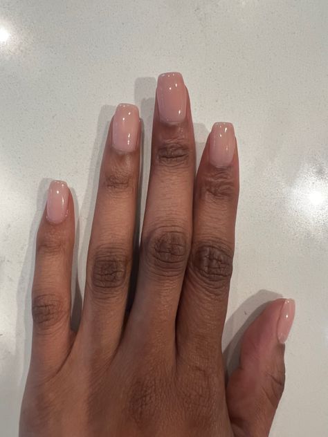 Neutral Gel X Nails Short, Neutral Nail Black Women, Plain Short Nails Dark Skin, Natural Pink Nails Square, Classic Nails Black Women, Plain Nails Black Women, Nude Pink Nails Black Women, Short Fall Nails 2023 Black Women, Short Natural Nails Black Women