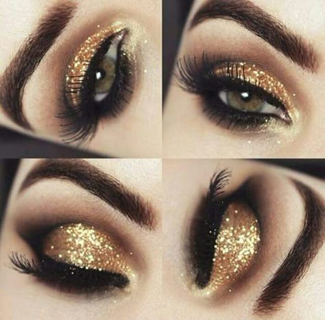 Greek Goddess Makeup, Belle Makeup, Goddess Makeup, Gold Makeup Looks, Bridal Eye Makeup, Glitter Eye Makeup, Eye Makeup Steps, Gold Makeup, Makeup Eye Looks