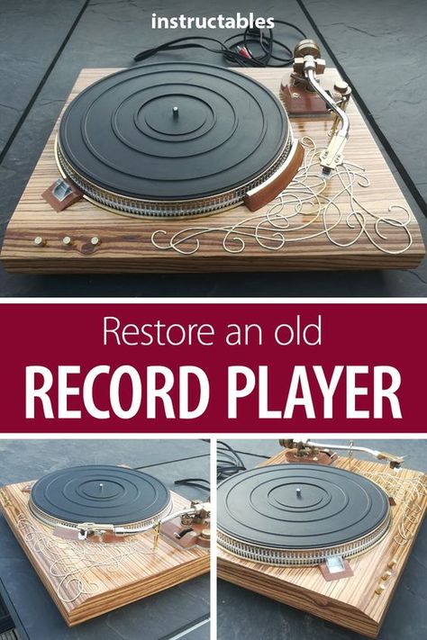 Diy Record Player, Wooden Record Player, Electric Jigsaw, Diy Turntable, Old Record Player, Retro Technology, Diy Audio Projects, Hifi Amplifier, Diy Amplifier