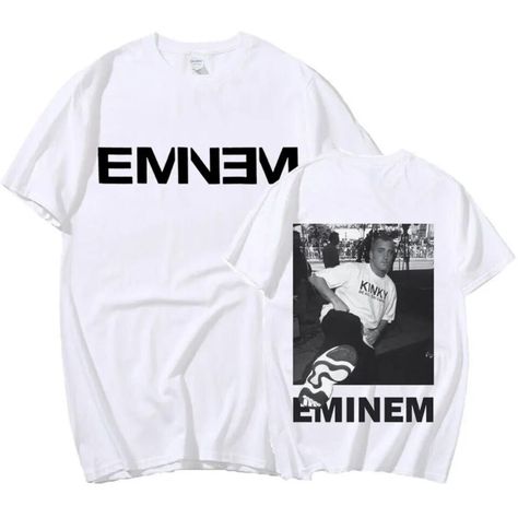 Eminem Graphic Tee White T-shirt with picture Eminem Designs, Eminem Prints, Eminem Shirt Outfit, Eminem Shirts, Eminem Tshirts, Eminem Tshirt, Eminem Merchandise, Eminem Shirt, Eminem T Shirt