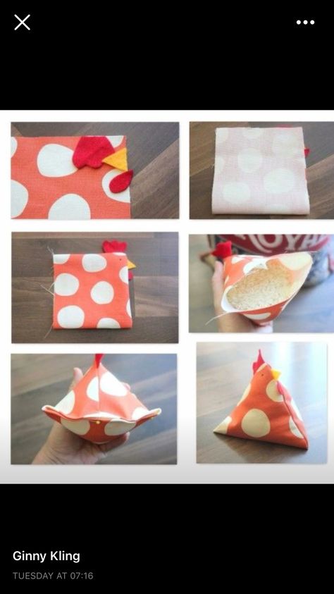 Påskeaktiviteter For Barn, Chicken Crafts, Chicken Pattern, Trendy Sewing, Costura Diy, Bean Bags, Creation Couture, Diy Couture, Fabric Projects