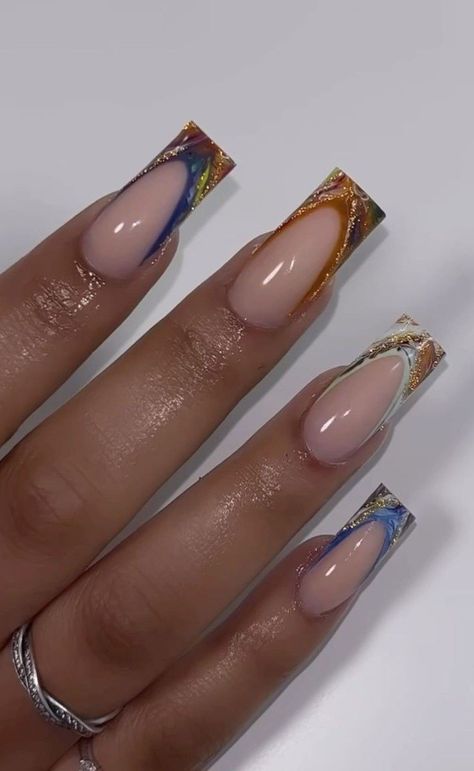 Stiletto French Tip Nail Designs, Cat Eye Almond Nails Designs, French Cat Eye Nails, Cat Eye French Tip Nails, Cat Eye French Tip, Nail Spot, French Tip Nail Designs, Magnetic Nails, Nails Now