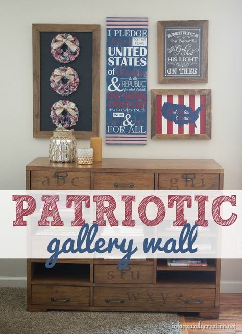 Blue Gallery Wall, 4th Of July Activities, July Activities, Patriotic Wall, Activities For Preschool, Patriotic Crafts, 4th Of July Celebration, The Fourth Of July, 4th Of July Decorations