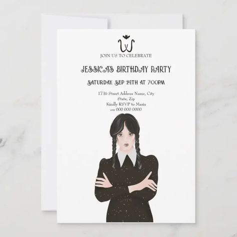 Wednesday Addams Birthday, Family Birthday, Family Birthdays, Wednesday Addams, From Scratch, Sign Poster, Birthday Invitations, Wedding Stationery, Party Invitations