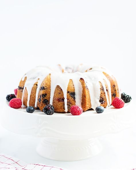 Triple Berry Lemon Cake Lemon Blueberry Bundt Cake, Summer Cake, Berry Crumble, Batter Mix, Cake Frosting Recipe, Lemon Bundt Cake, Like Mother Like Daughter, Bundt Cake Pan, Leftover Cake