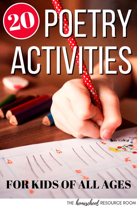 20 Poetry Activities: Reading & Writing Poetry for Kids of All Ages – The Homeschool Resource Room Poetry Activities For Kids, Writer Lifestyle, Frames Printable, Activities For Reading, Poetry Tea, Reading Poetry, Secular Homeschool, Literacy Specialist, Brave Writer