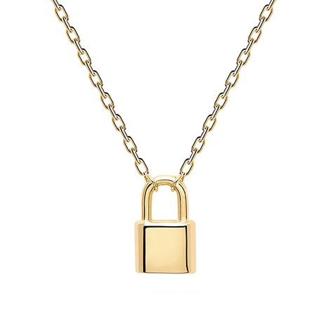 PRICES MAY VARY. STYLISH MINIMALIST DESIGN: The lock necklace is perfect for everyday wear, the trendy lock necklace pendant simple and pretty, adding a touch of glamor to your look that you will love. The lock pendant is a symbol of protection for cherished moments. It can also be given as a gift to someone special to express your eternal love for each other! PREMIUM QUALITY MATERIAL: This stylish locket necklace is made of high quality 925 sterling silver material, then plated with 14K real go Xmas Jewelry, Necklaces Trendy, Lock Chain, Padlock Necklace, Lock Pendant, Lock Necklace, Cool Gifts For Women, Delicate Jewelry, Letter Necklace