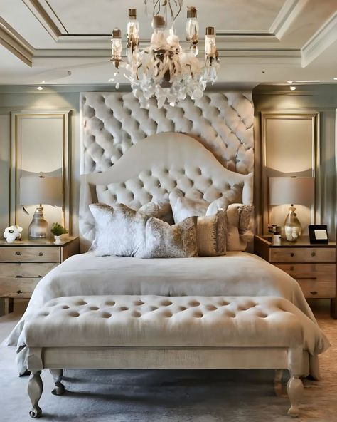 Feeling like royalty in this luxurious bedroom! The plush bedding and elegant chandelier create the perfect cozy and sophisticated vibe. 🛏️✨ #BedroomInspo #luxurybedroom #InteriorDesign #cozyhome Bedroom Chic, Hotel Bedrooms, Room Things, Plush Bedding, Elegant Hotel, Elegant Chandeliers, Luxurious Bedroom, Simple Living Room, Master Bedrooms