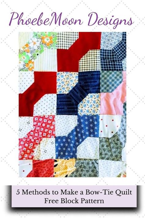 Quilt Block Patterns Letter B. Here is an illustrated list of quilt blocks and their patterns. Patterns starting with the letter B. Making A Bow, Beginner Quilts, Bow Tie Quilt, Make A Bow Tie, Quilt Layouts, Moon Quilt, Fun Quilt, Traditional Bow, Tie Quilt