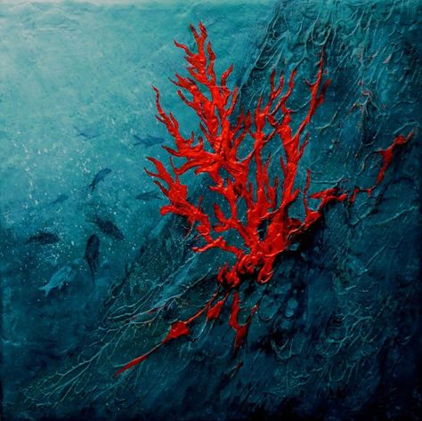 Coral Painting, Coral Art, Underwater Art, Alcohol Ink Art, Buy Original Art, Fish Art, Ocean Art, Modern Painting, Texture Art