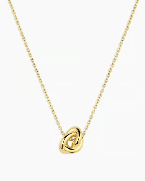 Infinity Knot Necklace – gorjana Enewton Necklace, Gold Jewelry Simple Necklace Classy, Everyday Necklace Stack, Dainty Jewelry Aesthetic, Gold Necklace Set Simple, Cute Gold Jewelry, Simple Gold Necklaces, Gold Necklace Stack, Burr Basket