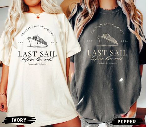 Last Sail Before the Veil, Beach Bachelorette Party Shirts, Cruise Bachelorette Shirts, Boating Bach Club, Personalized Luxury Bachelorette by LaviRoseStudio on Etsy Last Sail Before The Veil Bachelorette, Bachelorette Boat Day, Bach Cruise, Cruise Bachelorette, Cruise Bachelorette Party, Beach Bachelorette Party Shirts, Last Sail Before The Veil, Luxury Bachelorette, Beach Bachelorette Party