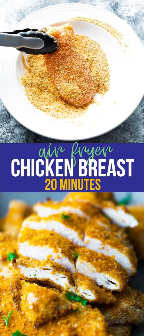 Breaded Air Fryer Chicken, Crispy Breaded Chicken, Air Fryer Recipes Chicken Breast, Air Fryer Chicken Breast, Crispy Air Fryer Chicken, Recipe To Cook, Breaded Chicken Breast, Air Fryer Oven Recipes, Chicken Thigh Recipes Oven