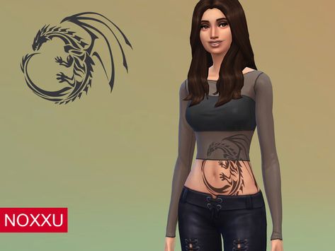 Sims 4 Dragon, Sims 4 Cc Tattoo, Dragon Arm Tattoo, Cc Tattoo, Sims 4 Tattoos, Tattoo Dragon, Belly Tattoos, Belly Tattoo, Female Tattoos