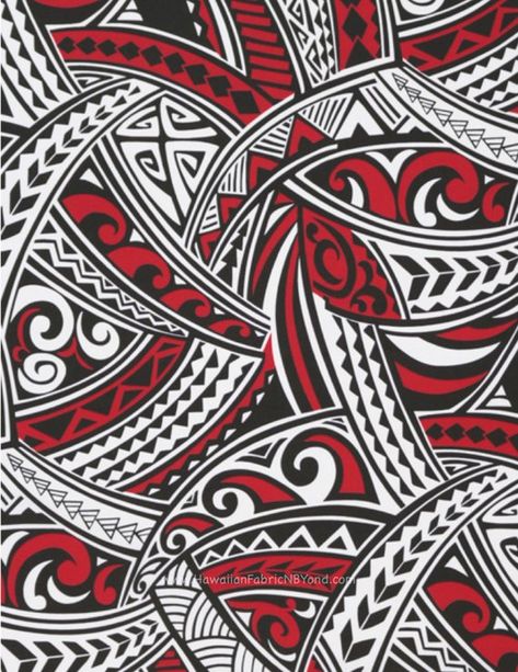 Polynesian Tribal Lavalava Fabric Tattoo Tapa Tribal tapa patterns in white, red and black. Tapa design is versatile and suitable for many fashion and crafts. Dresses, wrap skirts, beach pareo, lavalava, Aloha shirts, capris and so much more! ▸ If you need more than 4 yards, Samoan Patterns, Polynesian Art, Maori Patterns, Maori Designs, Hawaii Tropical, Samoan Tattoo, Polynesian Designs, Hawaiian Art, Doodle Art Drawing