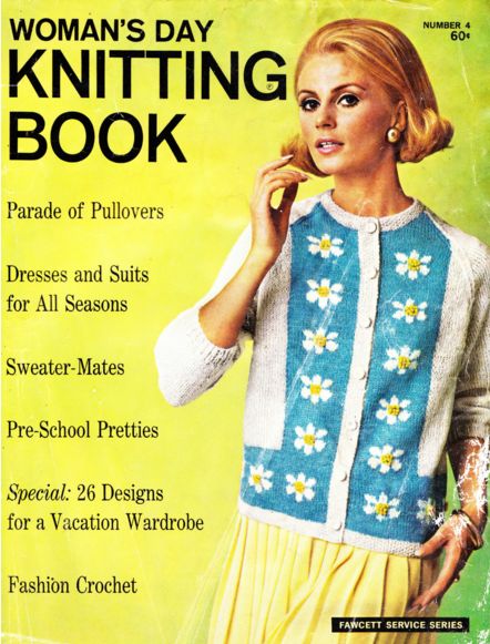 Free 1960's Knitting Pattern Posy-Paneled Cardigan Historical Clothing Patterns, Vintage Knitwear, Modern Knitting, Free Knitting Patterns, Vintage Knitting Patterns, Knitting Books, Woman’s Day, Wardrobe Style, Historical Clothing