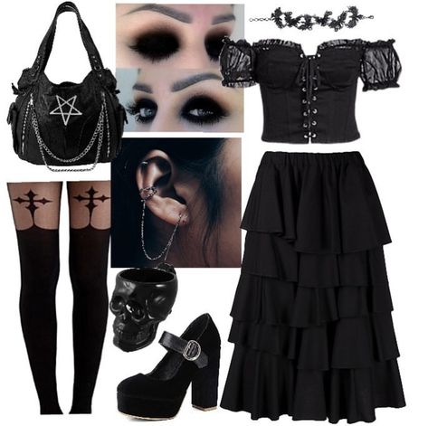 Goth Formal Wear, Goth Formal, Feminine Goth, Goth Outfit Ideas, Goth Outfit, Goth Look, Alt Outfits, Earthy Outfits, Weird Fashion