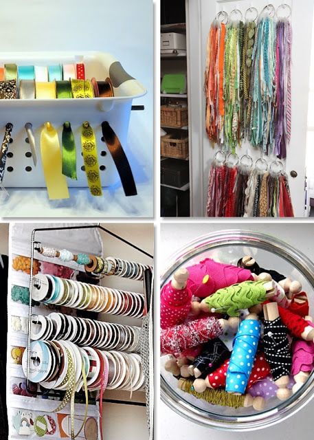 Notions Storage, Ribbon Organization, Sewing Room Storage, Ribbon Storage, Craft Room Storage, How To Store, Sewing Rooms, Craft Room Organization, Decor Guide