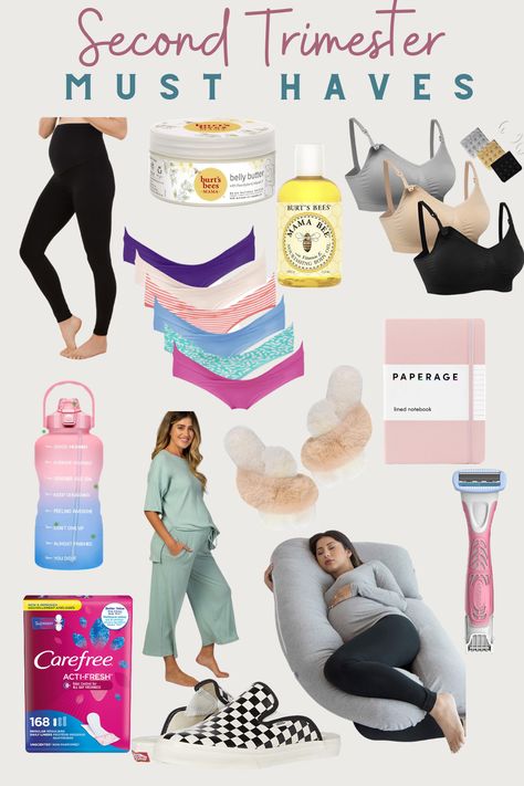 second trimester, second trimester must haves, second trimester checklist 2nd Trimester Must Haves, 2nd Trimester Outfits, Second Trimester Outfits, First Trimester Must Haves, Traveling Pregnant, Hospital Bag For Mom To Be, Sleeping Tips, Breastfeeding Fashion, Hospital Bag Essentials