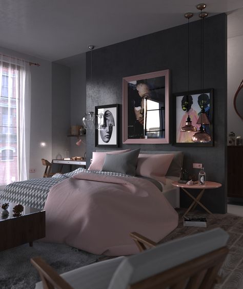 Interior Design Bedroom Teenage, Bedroom Decor For Couples, Dekorasi Kamar Tidur, Woman Bedroom, Teen Bedroom Decor, Girl Bedroom Decor, Room Makeover Bedroom, Bedroom Layouts, Master Bedrooms Decor