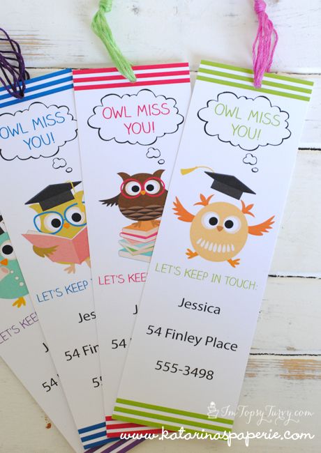 End of School Printable Bookmarks | Ashlee Marie Owl Miss You Free Printable, Owl Miss You, Topsy Turvy, Clever Gift, Preschool Graduation, Kindergarten Graduation, Class Gift, End Of School Year, Bookmarks Printable