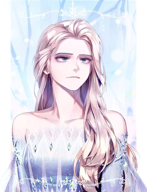 Frozen Elsa Fanart, Girl Cute Drawing, Elsa Anime, Elsa Fanart, Elsa Photos, Freezing Anime, Disney Character Art, Disney Princess Fan Art, Frozen Movie