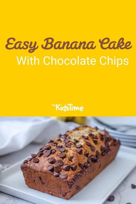 Easy Banana Cake With Chocolate Chips Easy Banana Cake, Cake With Chocolate Chips, Banana Chocolate Chip Cake, Chocolate Chip Cake Recipe, Banana Cake Recipe Easy, White Chocolate Cupcakes, Cake Recepies, Swirl Cake, Banana Cake Recipe