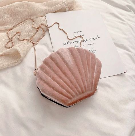 Image in — 𝑩𝒂𝒈𝒔 ₊ 𝒑𝒖𝒓𝒔𝒆𝒔 collection by 𝒱𝒾𝓋 ✧ Pastel Kawaii Aesthetic, Aesthetic Purse, Mermaid Bag, Deer Doll, Mermaid Shell, Velvet Purse, Soft Aesthetic, Sweet Lady, Womens Designer Handbags