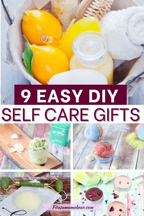 Self Care Kit Diy Gift Ideas, Homemade Spa Gifts, Spa Day Gift Ideas, Easy Diy Self Care Products, Diy Pampering Gifts, Diy Spa Items Homemade Gifts, Diy Relaxation Gifts, Diy Spa Kit Gift Ideas, Self Care Diy Gifts