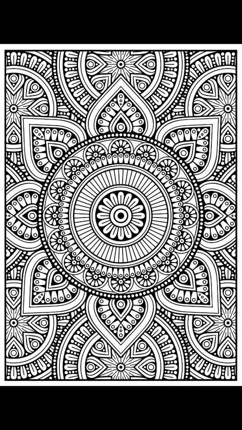 Mandala Colouring Pages Printable, Mandala Coloring Pages For Adults Design, Glass Painting Designs Pattern Printable, Mandela Colouring, Mandala Printable Free, Zentangle Coloring Pages, Printable Mandala, Adult Colouring Printables, Coloring Pages Inspirational