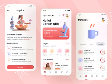 Education app ui Education App Ui Design, Learning App Ui Design, Education App Design, Gamification Ui, Gamification Education, Quote App, Homework App, College App, App Design Trends