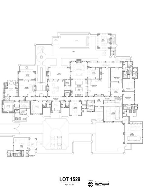 Estate Floor Plans, Acerage Homes, Single Level Floor Plans, Luxury Floor Plans, Modern Floor Plans, House Plans Mansion, Loft Interior Design, Courtyard House Plans, Mansion Floor Plan