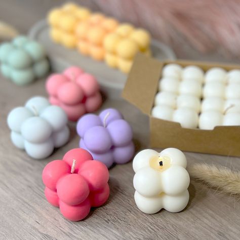 Cute Candles Aesthetic, Small Bubble Candle, Mini Bubble Candle, Small Business Ideas Products, Islamic Alphabet, Design Candles, Candles Ideas, Bubble Candle, Mini Candle